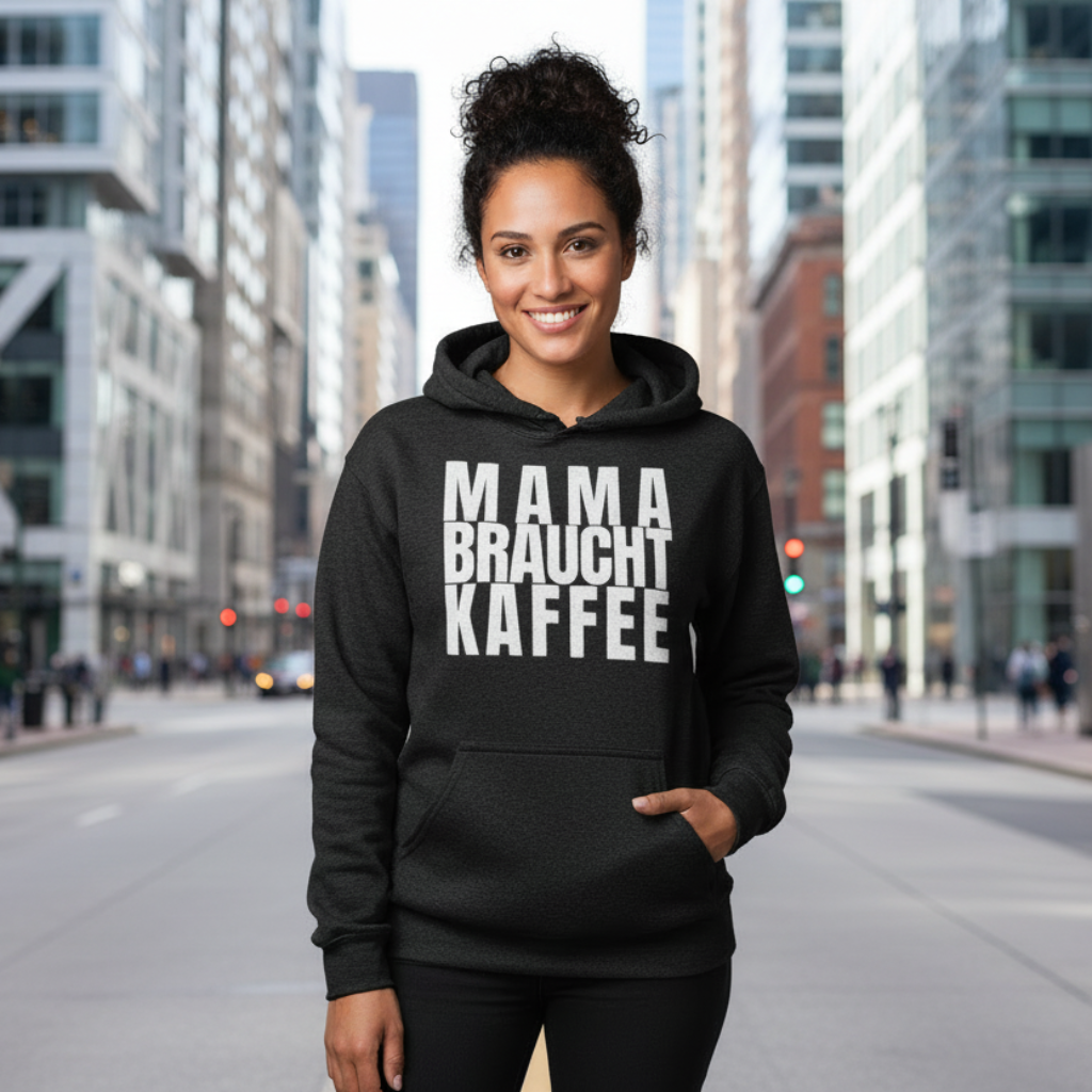 MAMA BRAUCHT KAFFEE Hoodie – Stylischer Hoodie für Kaffeefreunde