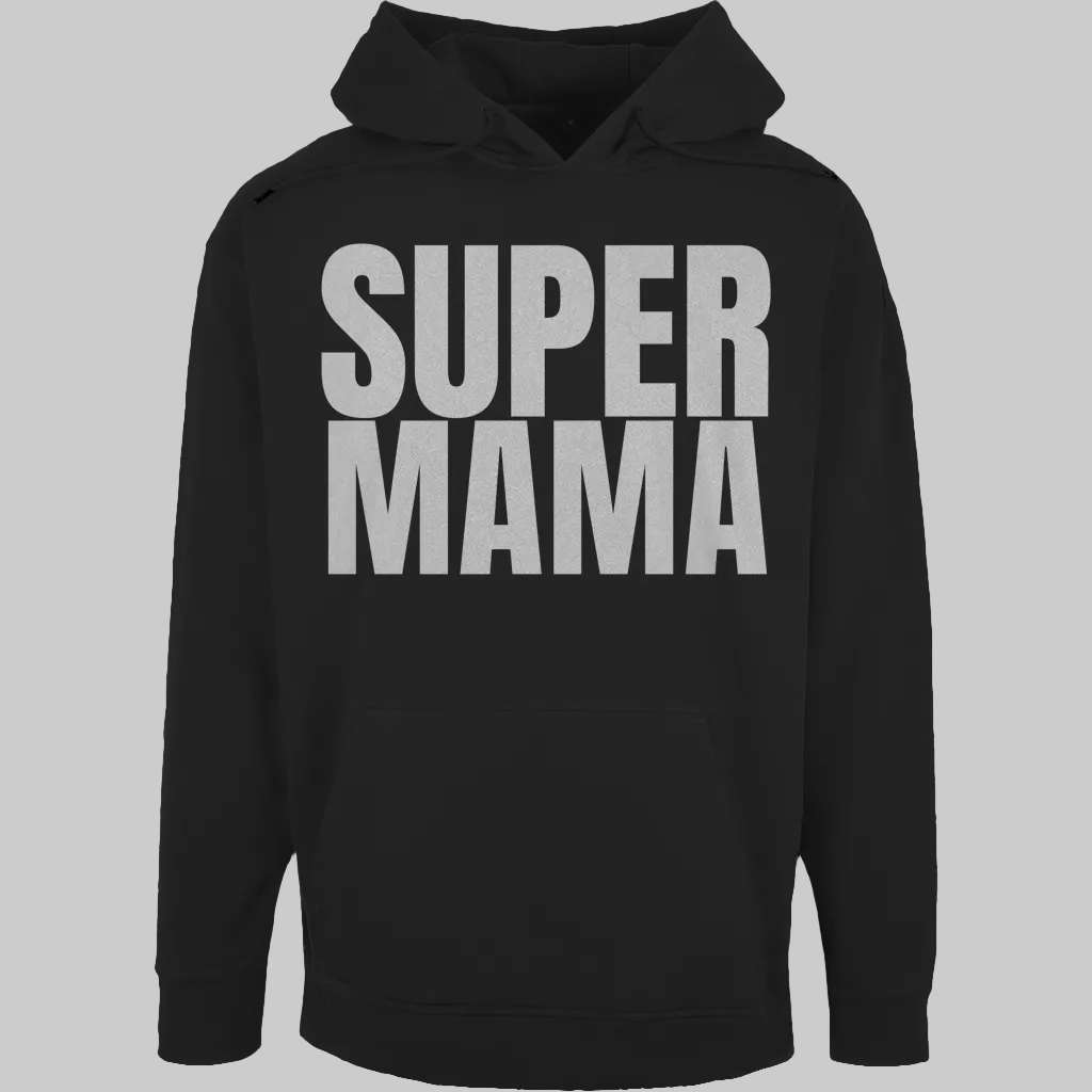 SUPER MAMA schwarzer Hoodie – Stylisches Geschenk für Mamas