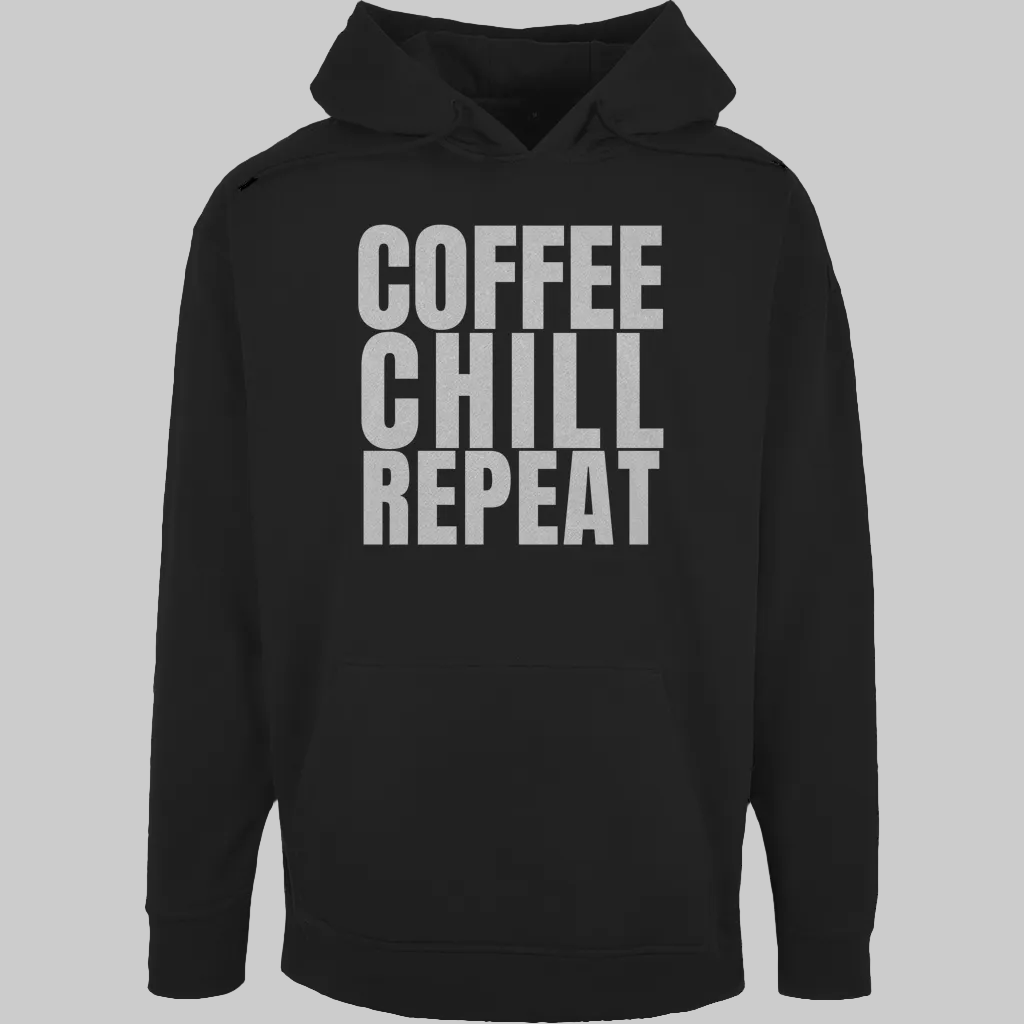 COFFEE CHILL REPEAT Hoodie – Stylischer  Kaffee Hoodie schwarz