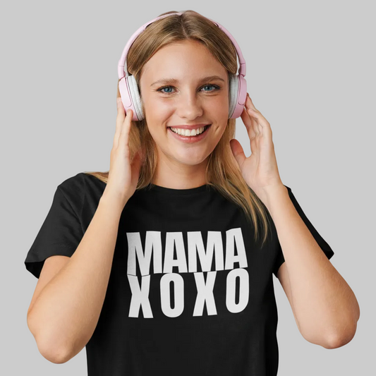 MAMA XOXO T-Shirt schwarz – Geschenk für Mamas
