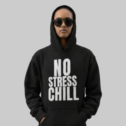 NO STRESS CHILL Hoodie – Stylischer  Hoodie schwarz