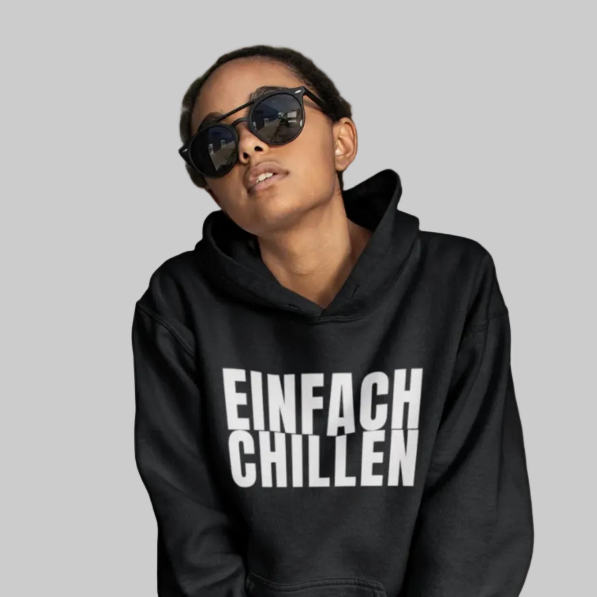 EINFACH CHILLEN Hoodie – Stylischer  Hoodie schwarz